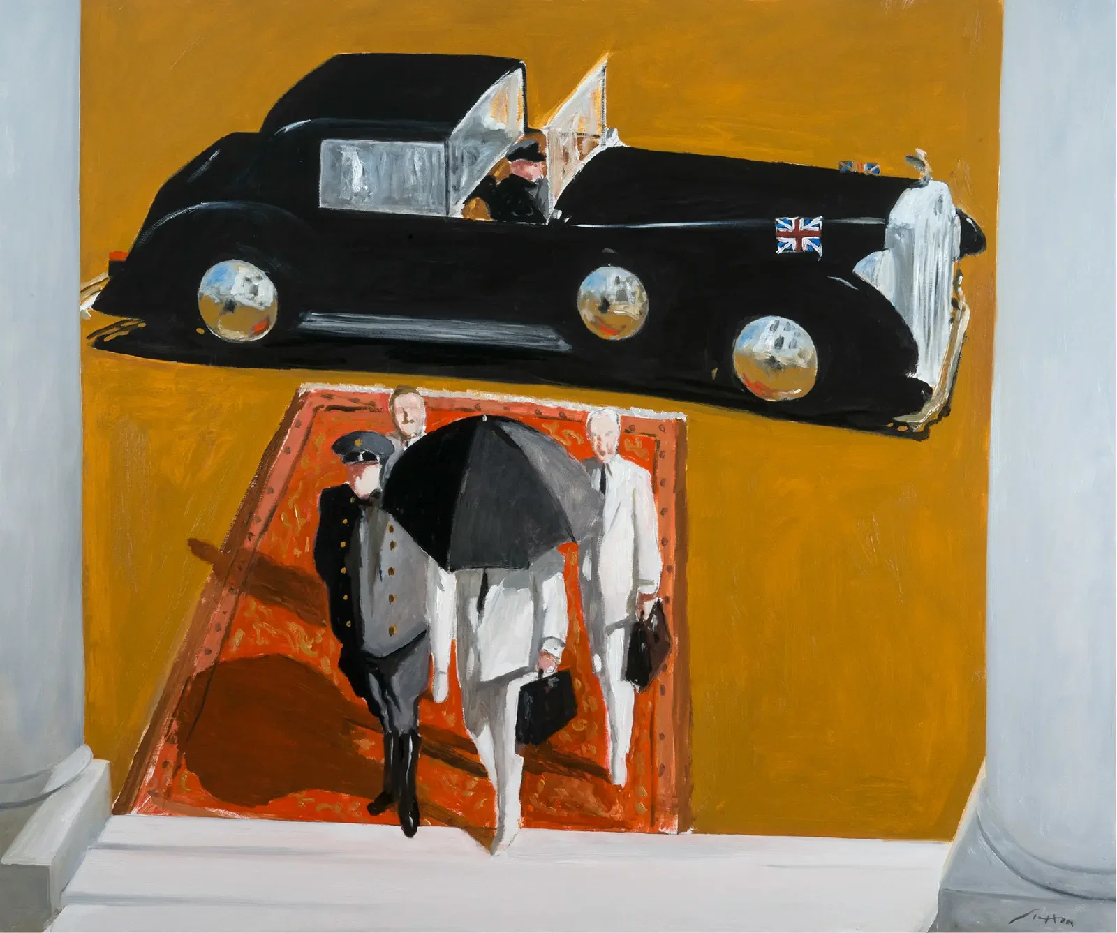 Julio Larraz’s “The British are Coming,” 2022 Art of the World Gallery