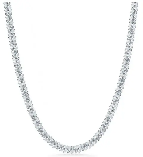 Tiffany Victoria® diamond vine necklace in platinum (Photo by Richard Rodriguez)