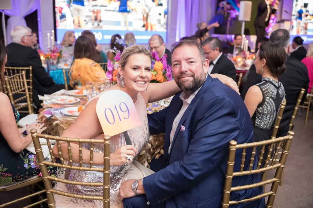 Vanessa & Chuck Ames winners of the jaguar naming auction item at the Zoo Ball (Photo by Daniel Ortiz for Houston Zoo)