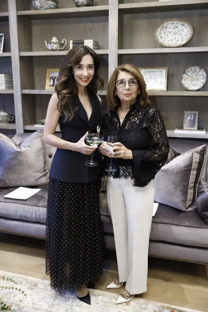 Hasti Taghi, Homa Taghi at Amir Taghi's trunk show in the family home in Tanglewood (Photo by Quy Tran)
