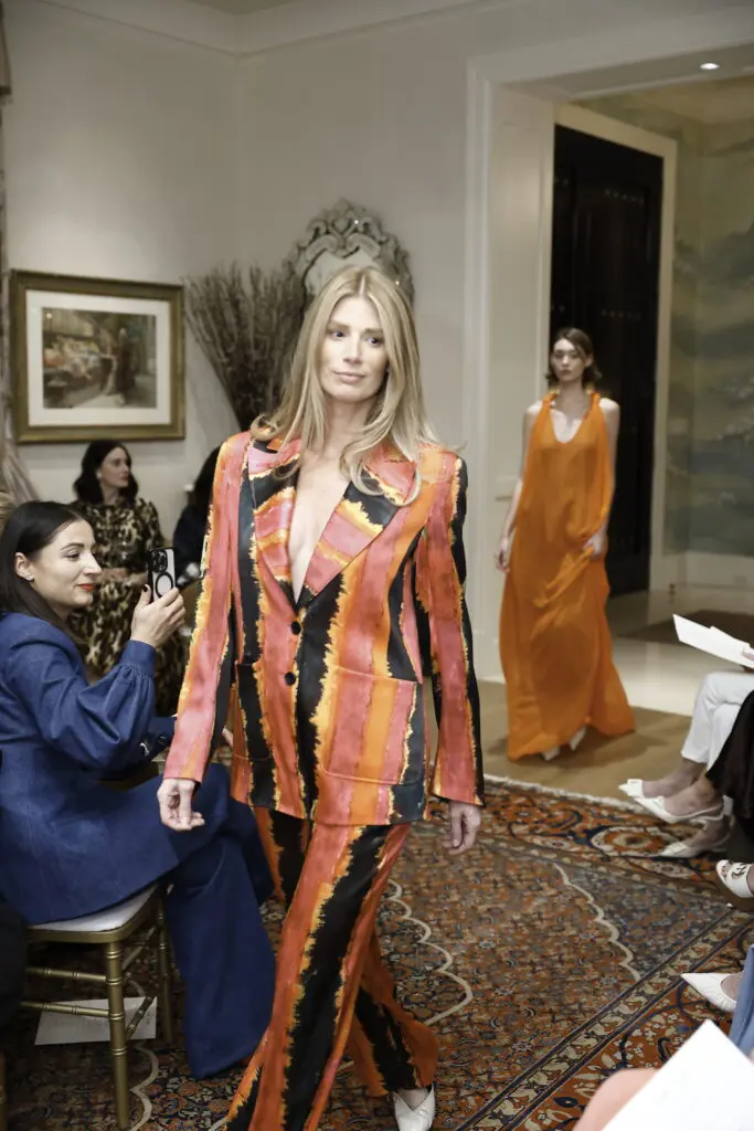 A sophisticated look from Amir Taghi's 2025 Spring Collection, coming to Neiman Marcus Houston and online in December (Photo by Quy Tran)