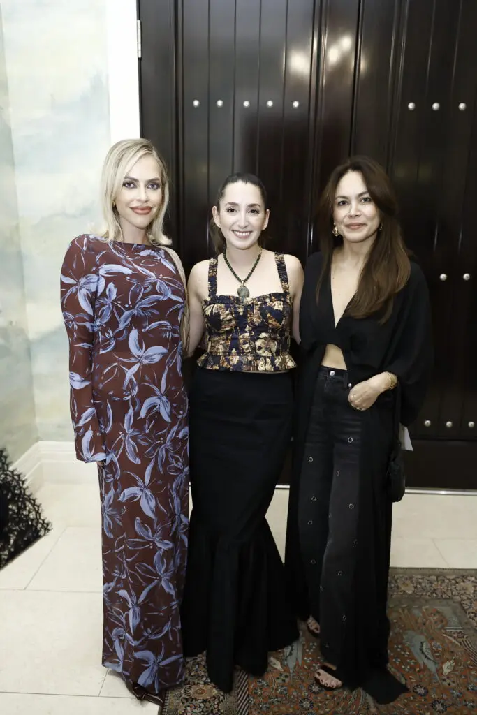 Mason Clark-Sadeghi, Alejandra Bravo Correa, Luisa Babarczy at Amir Taghi's trunk show in the family home in Tanglewood (Photo by Quy Tran)