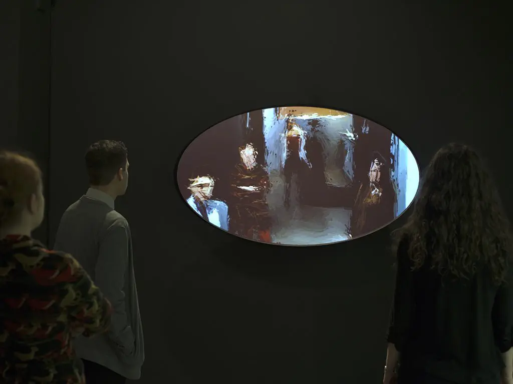 Daniel Rozin's "Mirror No. 12," 2013, at Aurora Biennial. (Courtesy of the artist)