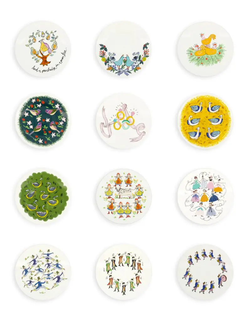 Lela Rose 12 Days of Christmas Plates, $1,500. 