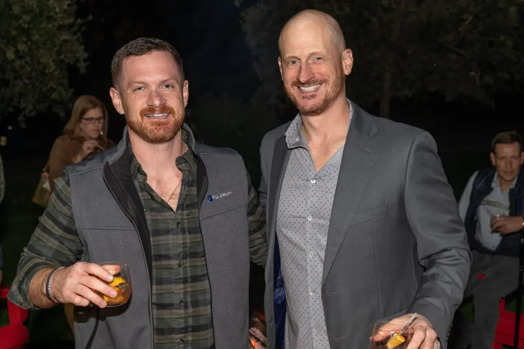 Andy Godbold, Scott Blevins attending the 'Tribute to Fall' at The Houstonian's Manor House (Photo by Katy Cartland Photography)