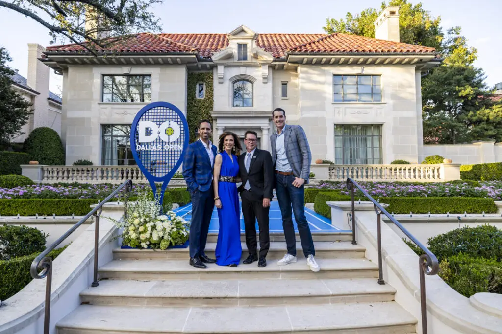 Amir Rozwadowski, Charlotte Jones, Peter Lebedevs, John Isner at the 2025 Dallas Open Kickoff Party. (Photo by Corey Wernecke)