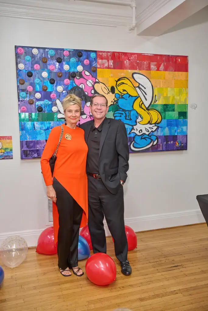 Sladjana & Gene Blythe at the "Frenchies & Friends" opening celebration at Alliance Française de Houston. (Photo by Charlie Horse Photography)