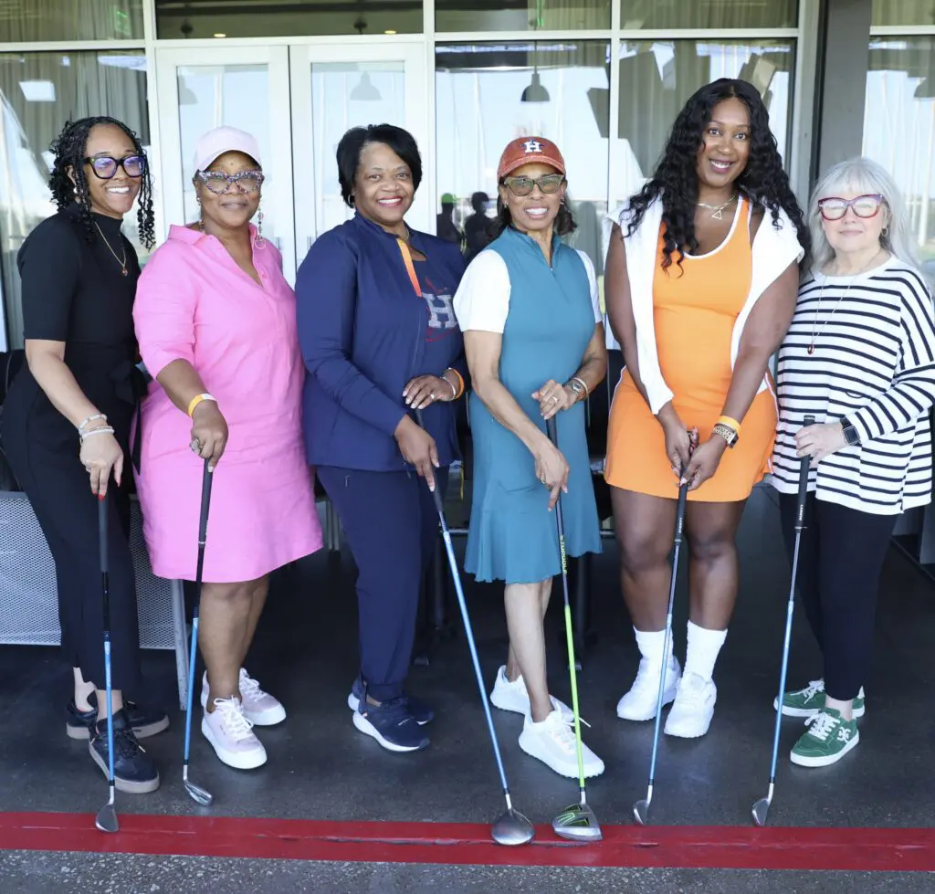 Charlie Worrell, Iris Allen, Marian Harper, Phyllis Williams, Danielle White and Anne Van Horn at the Foundation for Teen Health Top Golf Fundraiser (Photo by Priscilla Dickson)