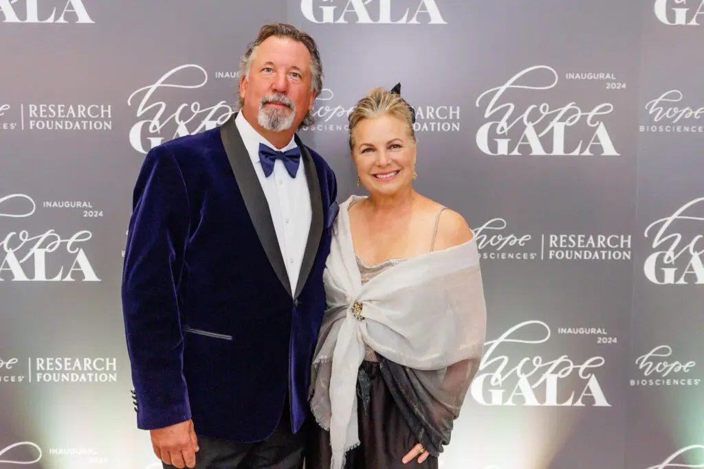 Chris Fisher, Tracy Boulware at the Hope Biosciences Research Foundation gala  (Photo by Si Vo)