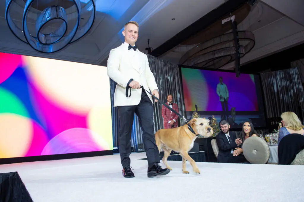 Clark Caperton with Peyton at Citizens for Animal Protection 'Celebrity Paws Gala' (Photo by Jacob Power)