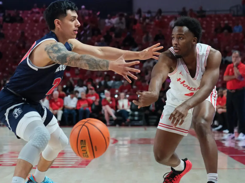Houston guard LJ Cryer is looking to create more for teammates too. (Photo by F. Carter Smith)