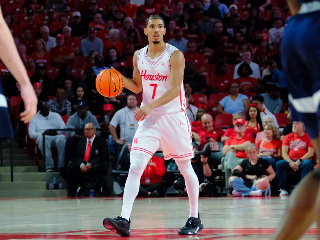 New University of Houston point guard Milos Uzan already looks like he's in control. (Photo by F. Carter Smith)