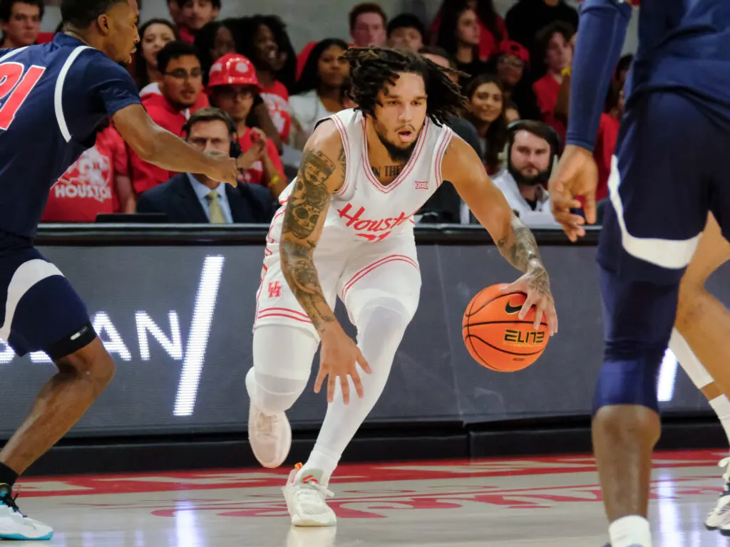 University of Houston guard Emanuel Sharp is looking to show more and more of his game. (Photo by F. Carter Smith)
