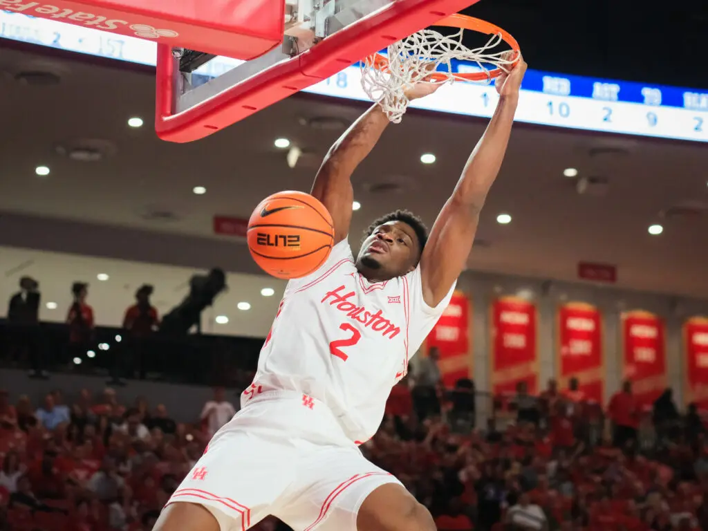 University of Houston center Cedric Lath is reaching higher. (Photo by F. Carter Smith)