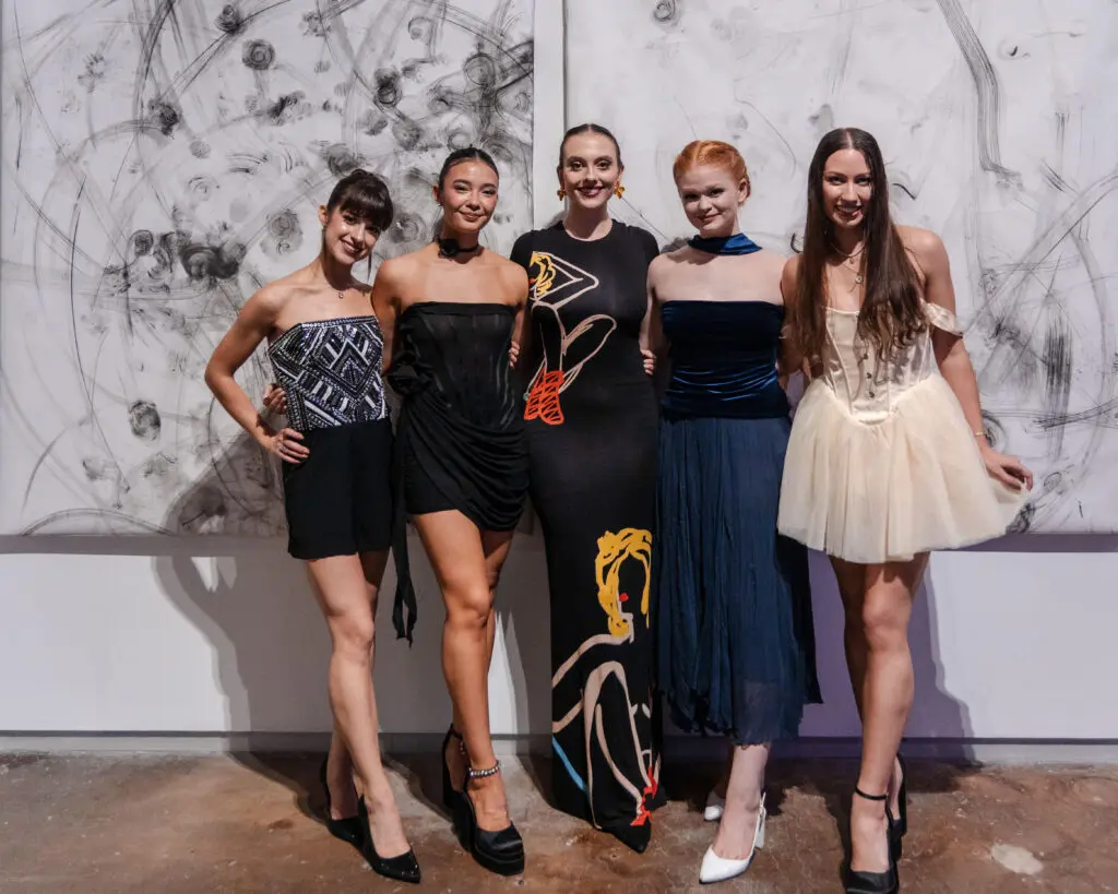 Dancers of Pegasus Contemporary Ballet: Elena Olshin, Aia McInnes, Kiera Mays, Emma Krusling, Natalie Panayi. (Photo by Ethan Rios)