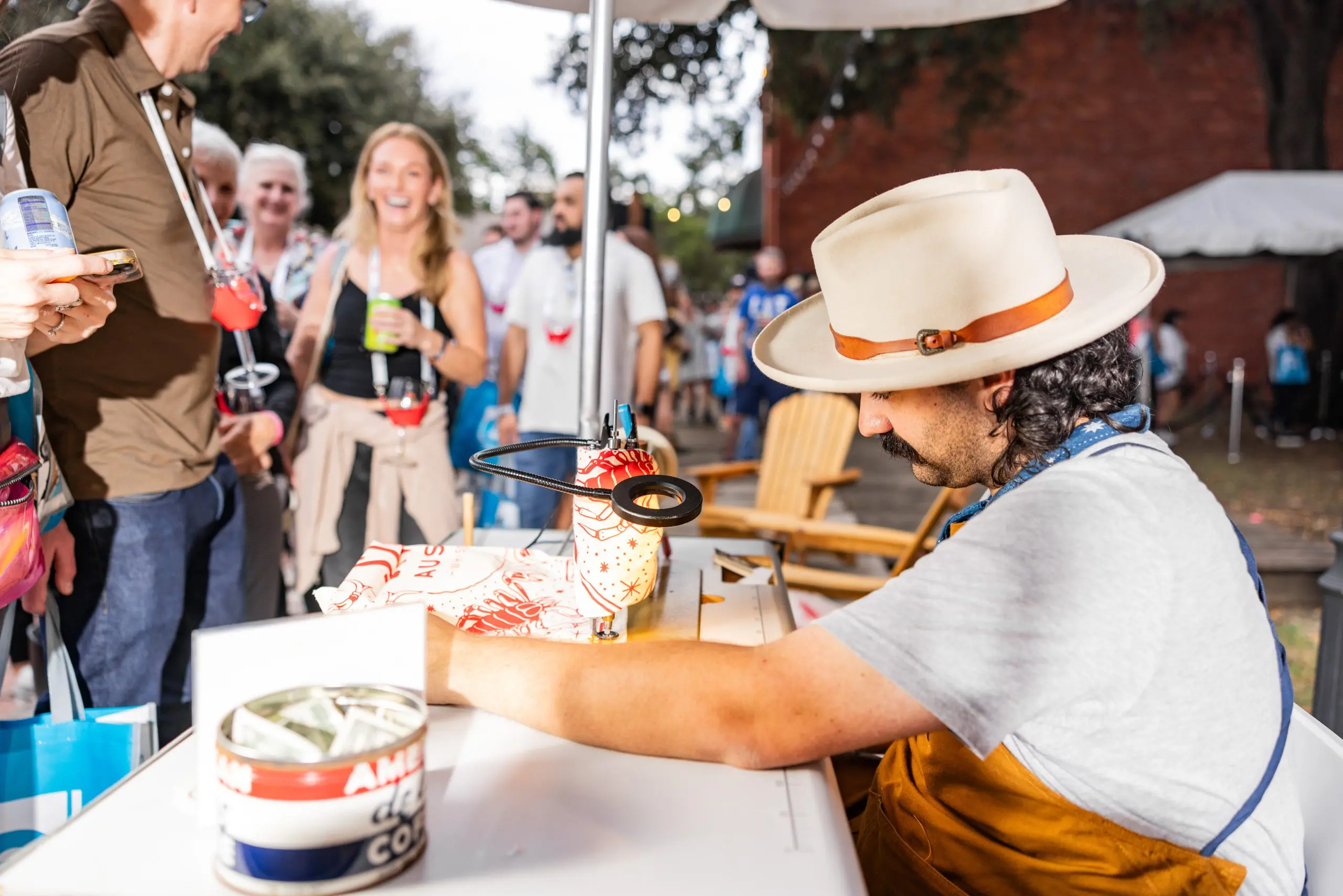 The Felt and Feather custom hat bar at Chefs for Farmers. (Photo by Kathy Tran)