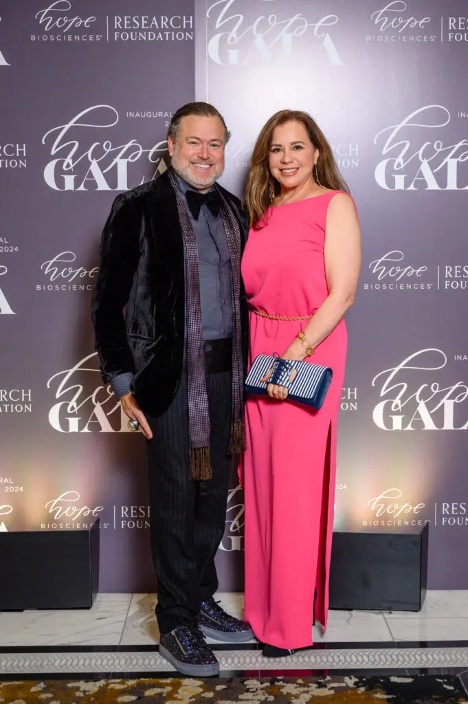 Gregg Harrison, Dallas Rowden at the Hope Biosciences Research Foundation gala  (Photo by Si Vo)
