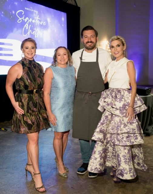 Jen Torres, Mignon Gill, Aaron Bludorn, Kristen Cannon at March of Dimes Signature Chefs at The Revaire. (Photo by Daniel Ortiz)