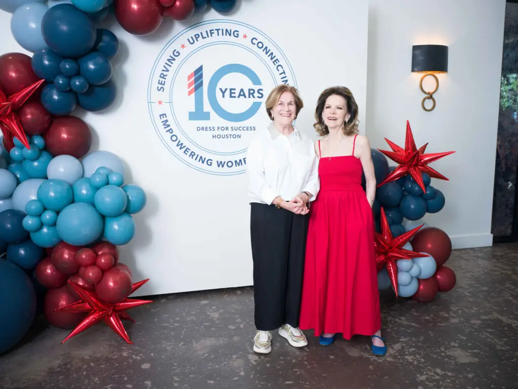 Nancy Levicki, Susie Cunningham at the Dress for Success Houston gala