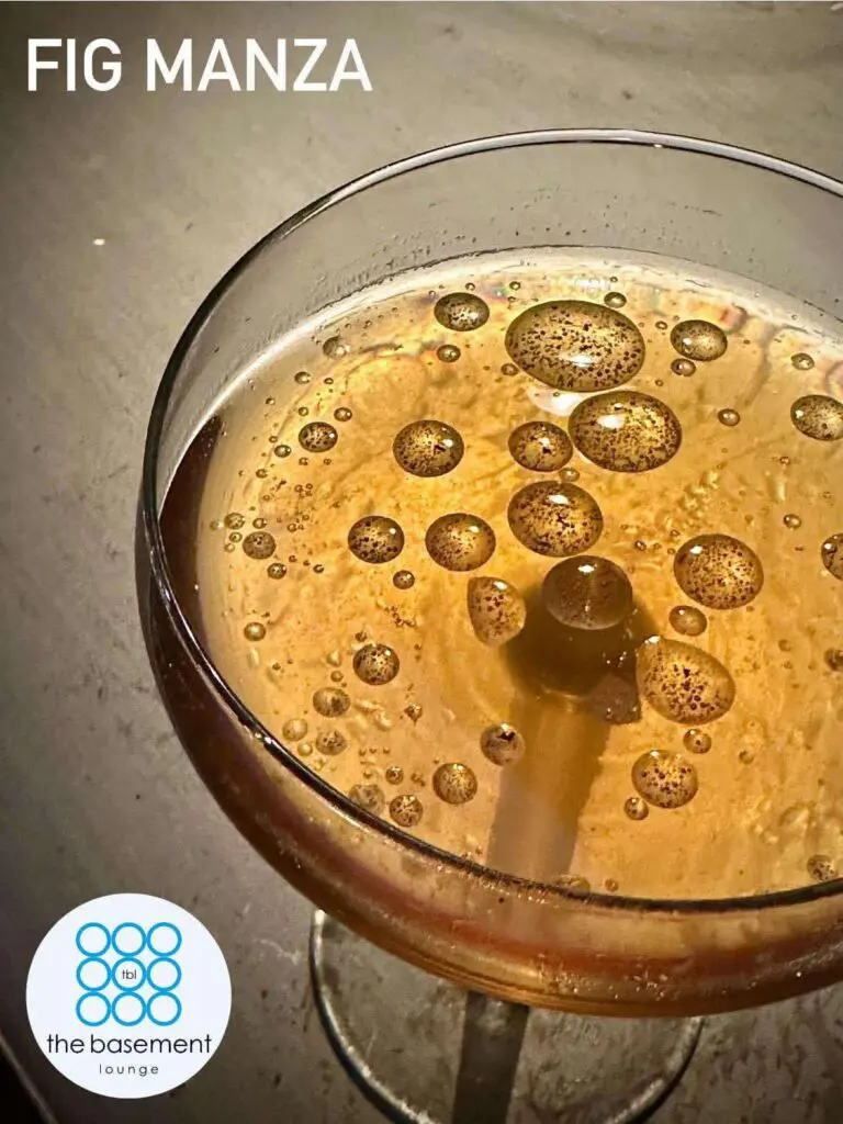 The Fig Manza at The Basement Lounge is a mocktail featuring mint green tea with apple juice and fig syrup. (Courtesy)