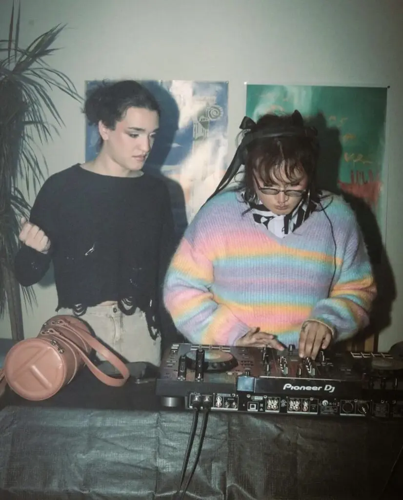 DJs Nightgirl and Belial spin tunes together. (Photo courtesy of Nightgirl)
