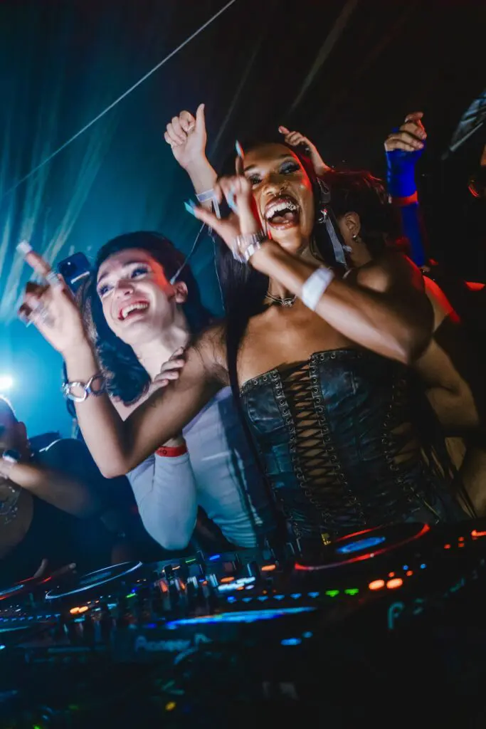 Dollcore DJs Nightgirl and Amarji King celebrate King's Boiler Room set in Austin. (Photo courtesy of Amarji King)