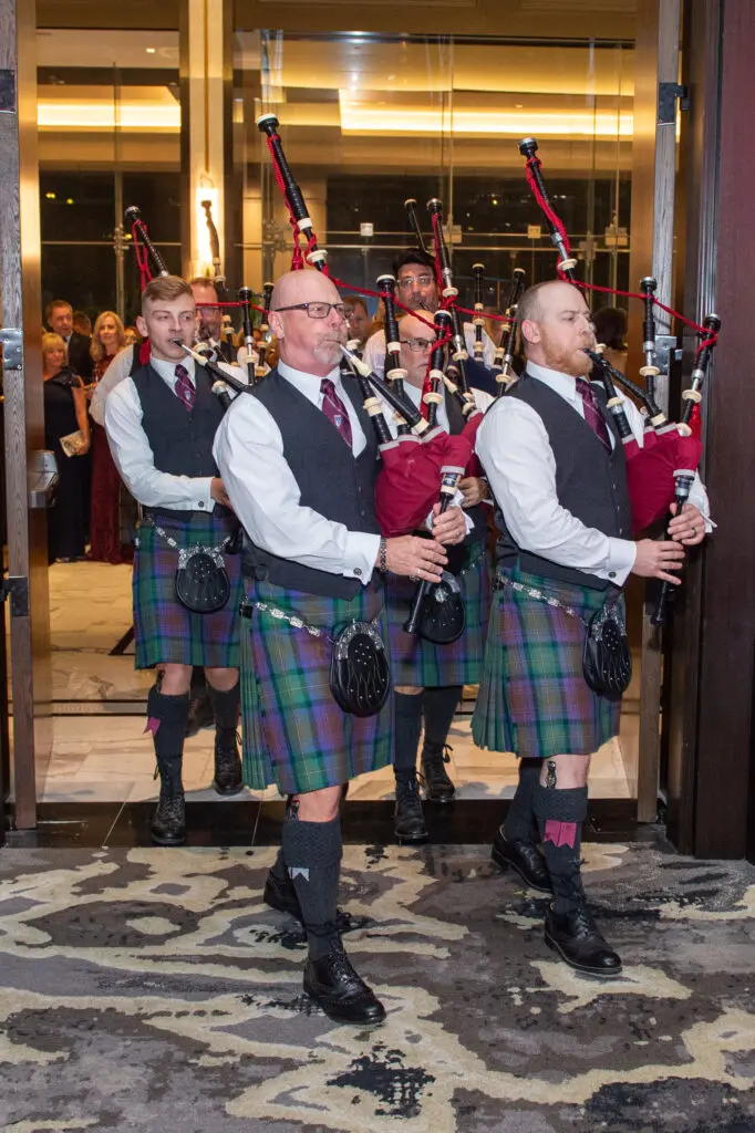 St. Thomas Episcopal School alumni pipers at the British American Foundation of Texas gala (Photo by Jacob Power)