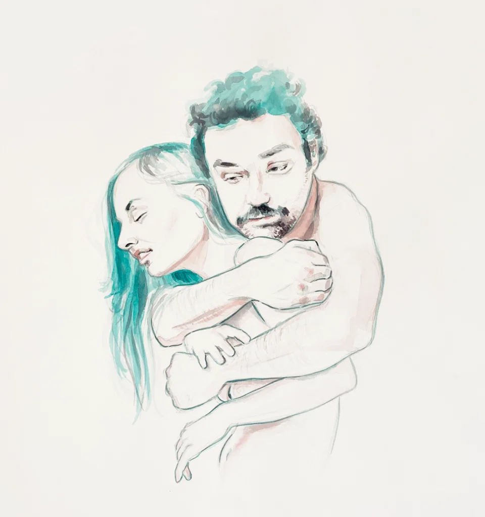 Heyd Fontenot's "Paul Giving Jesse a Bear Hug," 2017, $1,800, at Conduit Gallery