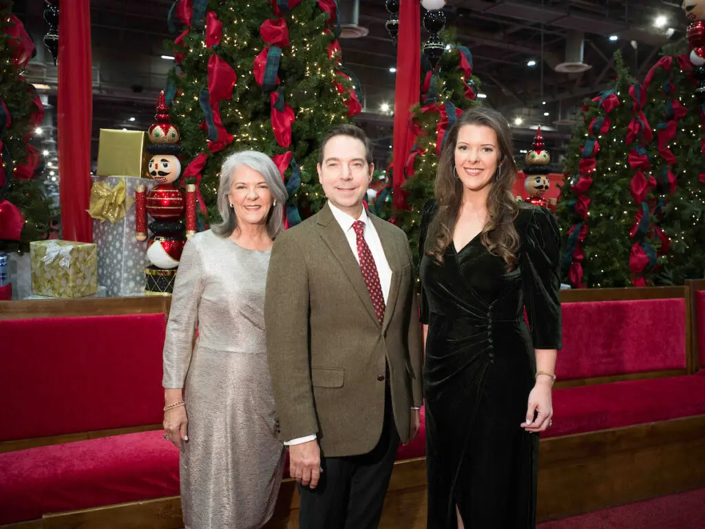 Tracey Williford, Jim Nelson, Megan Kessler at the Houston Ballet Nutcracker Market Wells Fargo Preview Party