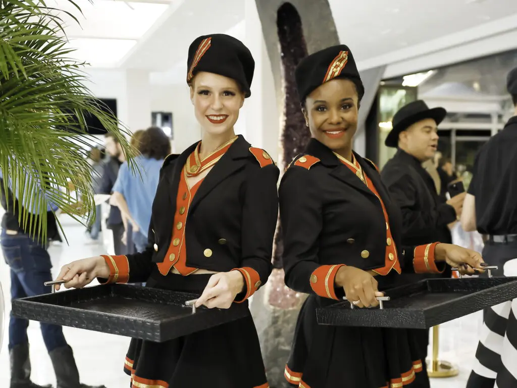 The Old Hollywood theme at Fashion Woodlands included "cigarette" girls. 