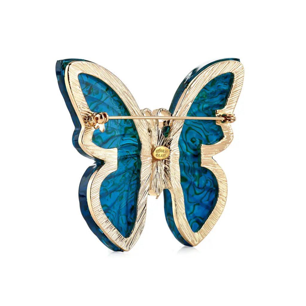 The commemorative brooch by Kenneth Jay Lane in memory of former First Lady Barbara Bush on the occasion of what would have been her 100th birthday. 