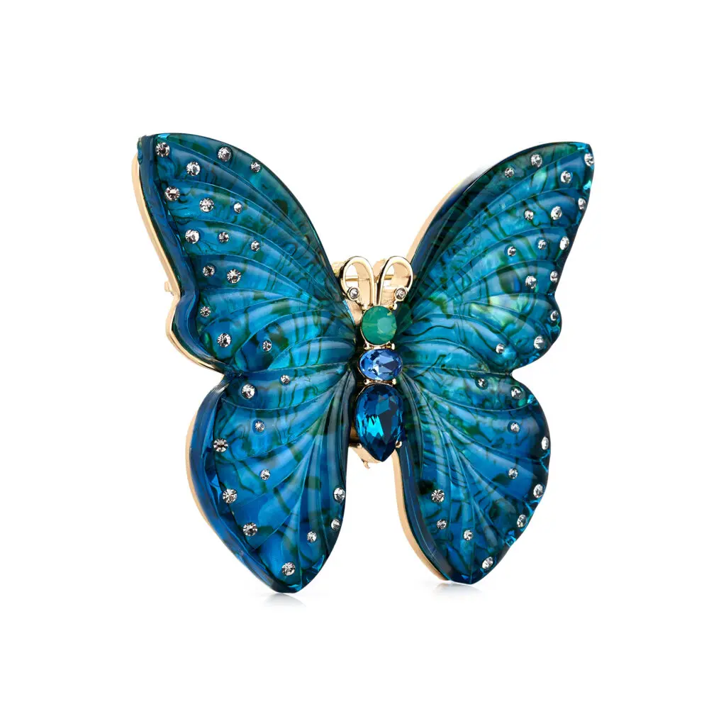 The commemorative brooch by Kenneth Jay Lane in memory of former First Lady Barbara Bush on the occasion of what would have been her 100th birthday. 