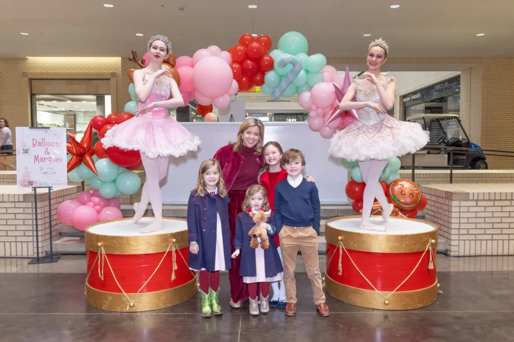 Claire Arnot and family with ballerinas at Breakfast with Santa. (Photo by Kim Leeson)