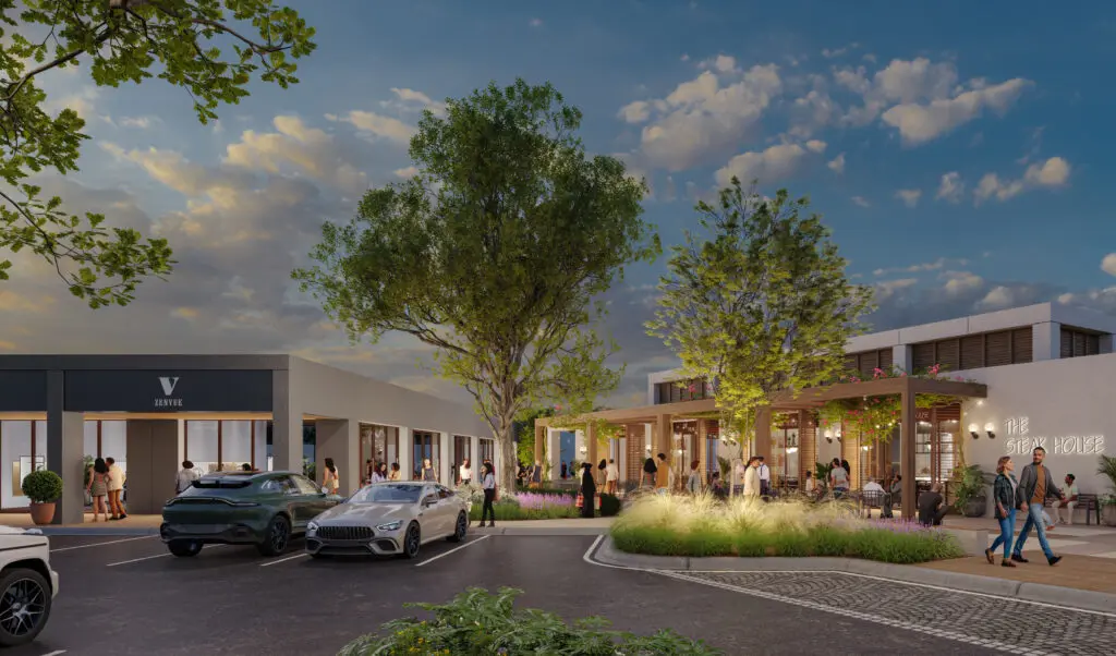 As one of Dallas’ most vibrant and rapidly growing submarkets, the Dallas Design District’s accessibility made it an attractive choice for the luxury retail destination. (Courtesy rendering)
