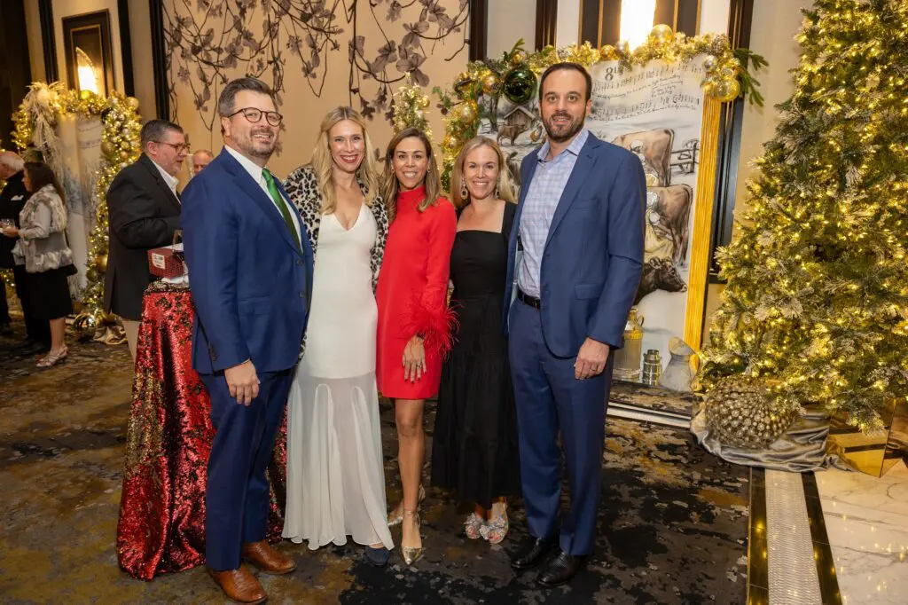 David & Charlotte Aaronson, Julia TenHoeve, Julie & Pat Gimlett at the Ambassadors for Texas Children's Hospital holiday party. (Photo by Jenny Antill)