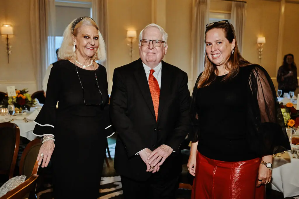 Alison Bell, Dr. John Boles, THS president Jillian Jopling at The Heritage Society's Evening of Heritage (Photo by Fulton Davenport)
