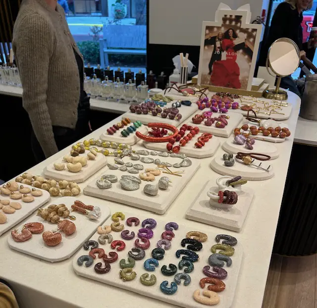 Earrings, earcuffs and necklaces were included in the Susana Vega trunk show at the Jo Malone Boutique on Market Street in The Woodlands. (Photo courtesy of Nadia Gill)
