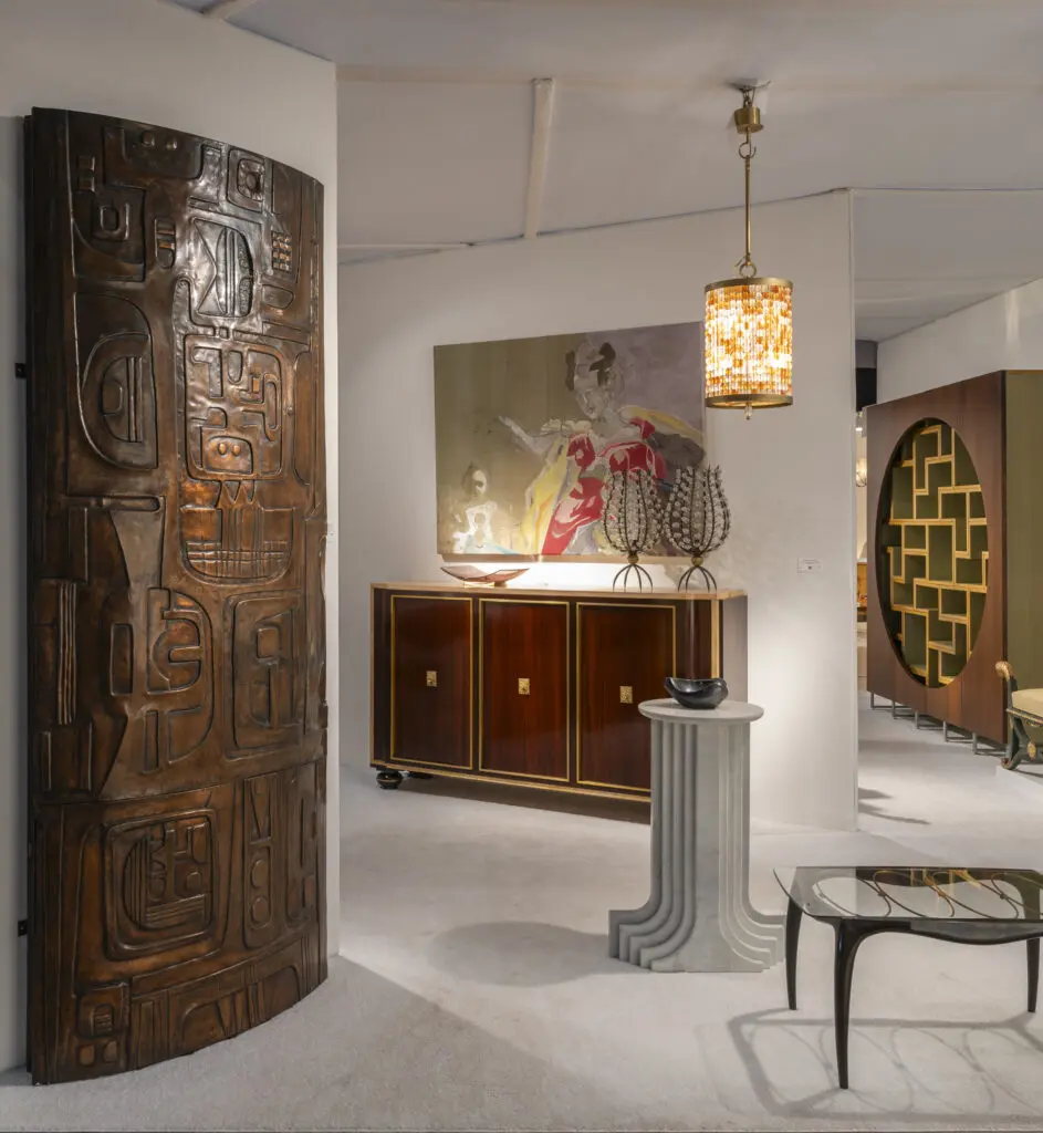 Karl Kemp Antiques exhibited Continental 19th Century antiques, Art Deco, and Mid Century design at Salon Art + Design New York 2024. (Photo by Peter Baker)