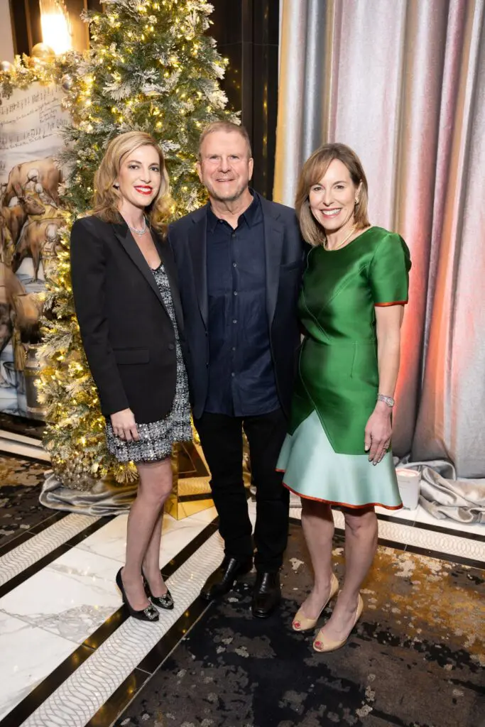 Lauren & Tilman Fertitta, Texas Children's Hospital president Debbie Sukin come together at the Ambassadors for Texas Children's Hospital holiday party. (Photo by Jenny Antill)