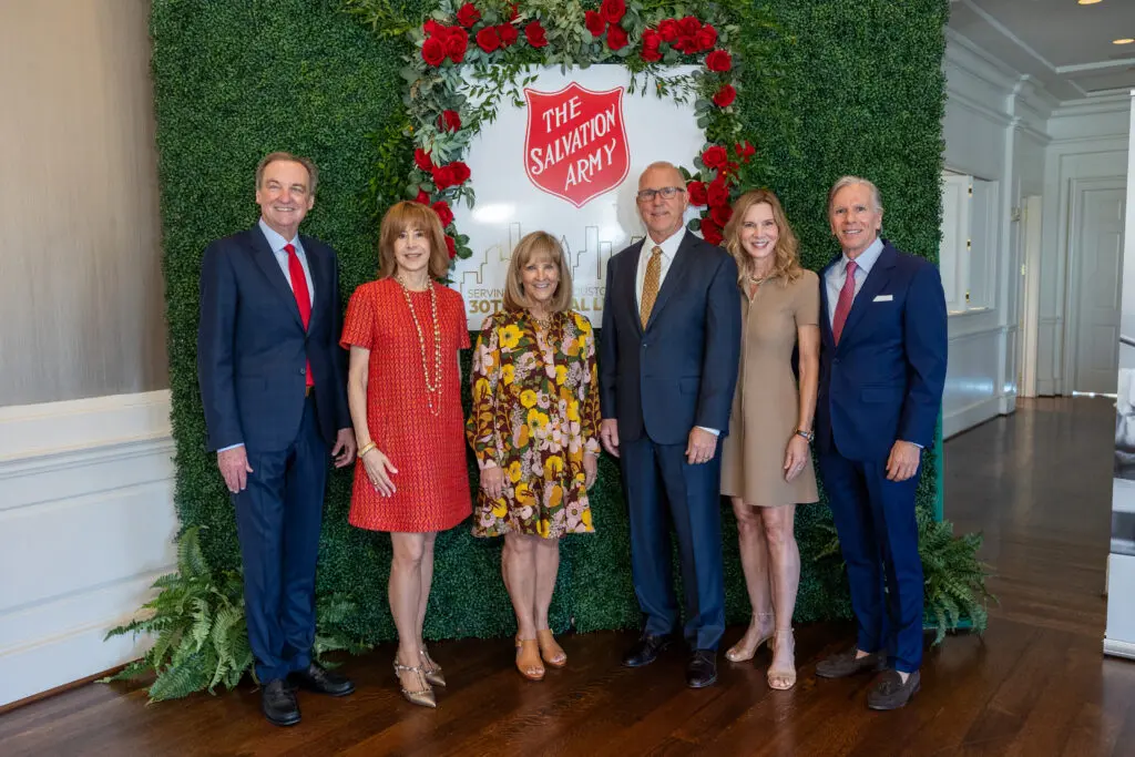 Ralph Burch & Vicki West, Holly & Tom Forney, Emily Clay & Bill Schneidau at the Salvation Army of Greater Houston 30th annual luncheon (Photo by Jenny Antill)