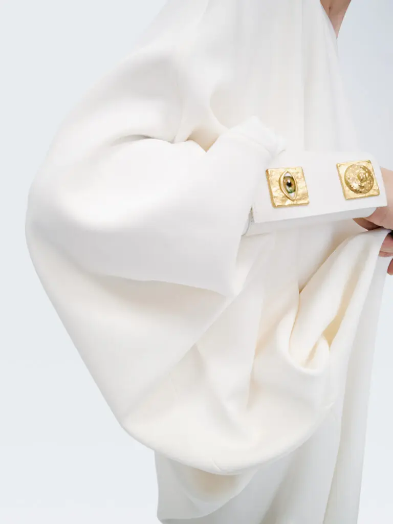 The gowns feature signature "bijoux" details. (Courtesy of Schiaparelli)