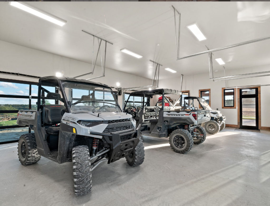 The four car garage at the K6 Ranch in Mineral Wells.