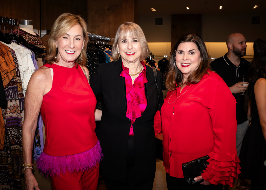 Shelley Boyer, Susan Hansen, Lesha Elsenbrook at the annual Elizabeth Anthony fashion evening benefiting the American Heart Association (Photo by Christina Griffin)