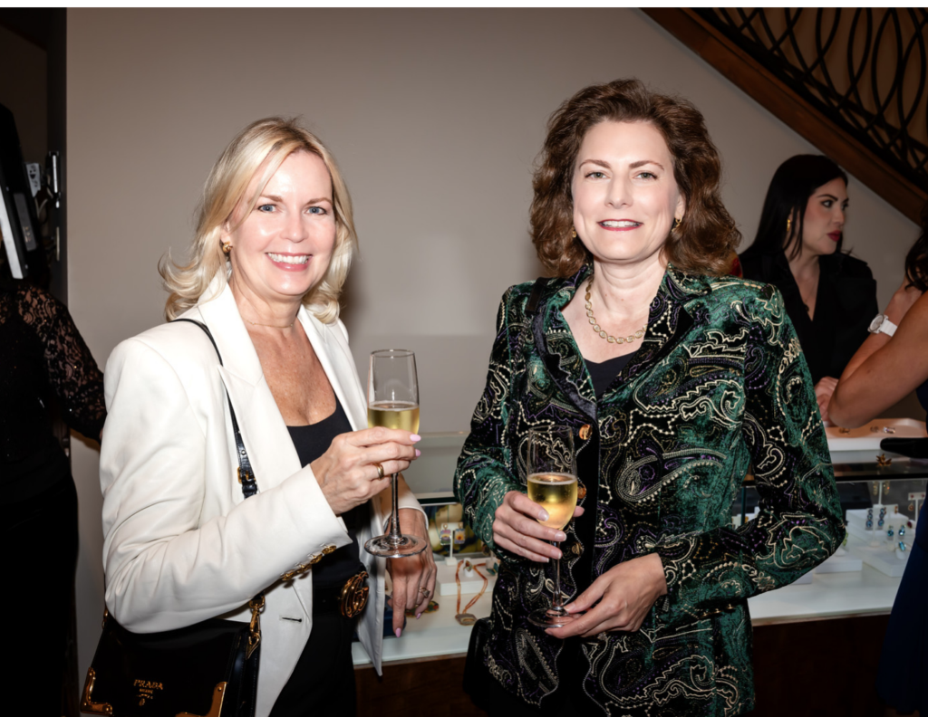 Catherine Langlois, Olivia Corson at the annual Elizabeth Anthony fashion evening benefiting the American Heart Association  (Photo by Christina Griffin)