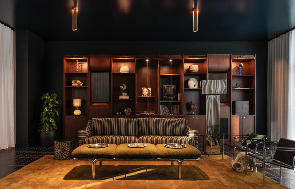 The Augustine Lounge and Listening Room were designed with separate nooks for intimate conversation (Photo by Julie Soefer)