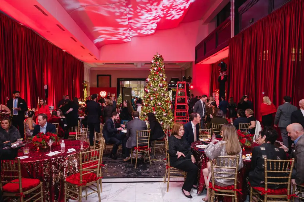 The Post Oak Hotel ballroom foyer transformed into a winter wonder for the Ambassadors for Texas Children's Hospital holiday party. (Photo by Jenny Antill)