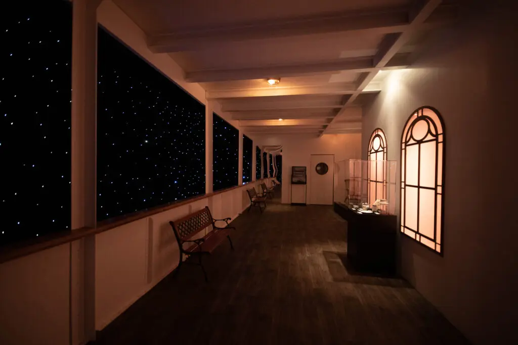 One of the recreations at the "Titanic: The Exhibition" includes the ship's exterior promenade deck. (Courtesy)