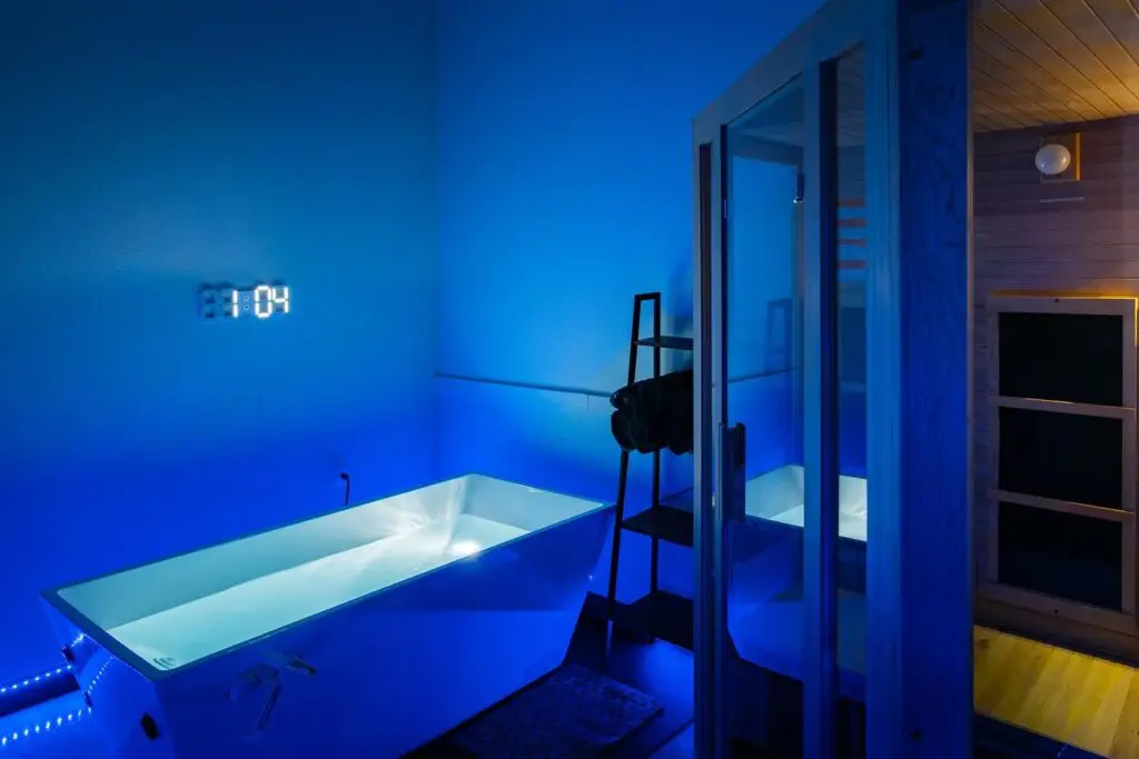 Flotation tanks provide a calm space away from noise and stress. (Courtesy)