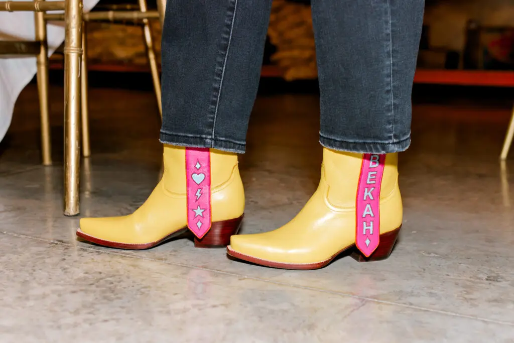 A custom pair of 24/7 Boots seen at the VIP Rodeo Kickoff Event. (Photo by Canon Elizabeth Photography)