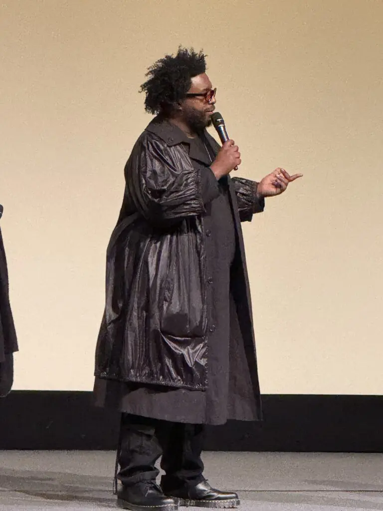 Amir “Questlove “Thompson introduces his documentary “Sly Lives! (aka The Burden of Black Genius) opening night of the Sundance Film Festival (photo by Jane Howze)